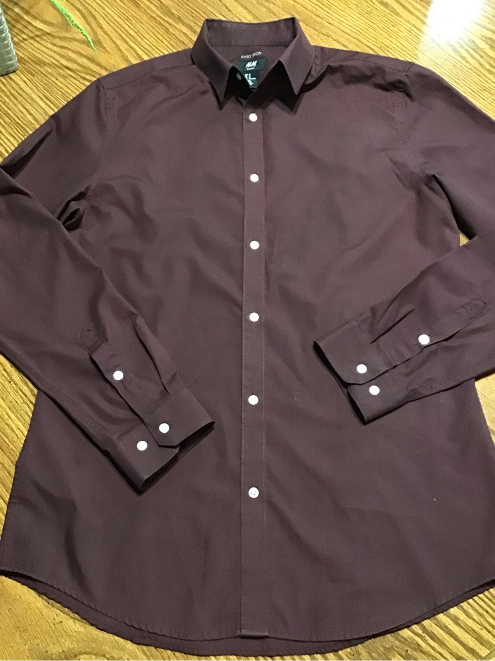H&M Men's Long Sleeve Dress Shirt - Brown size medium slim fit